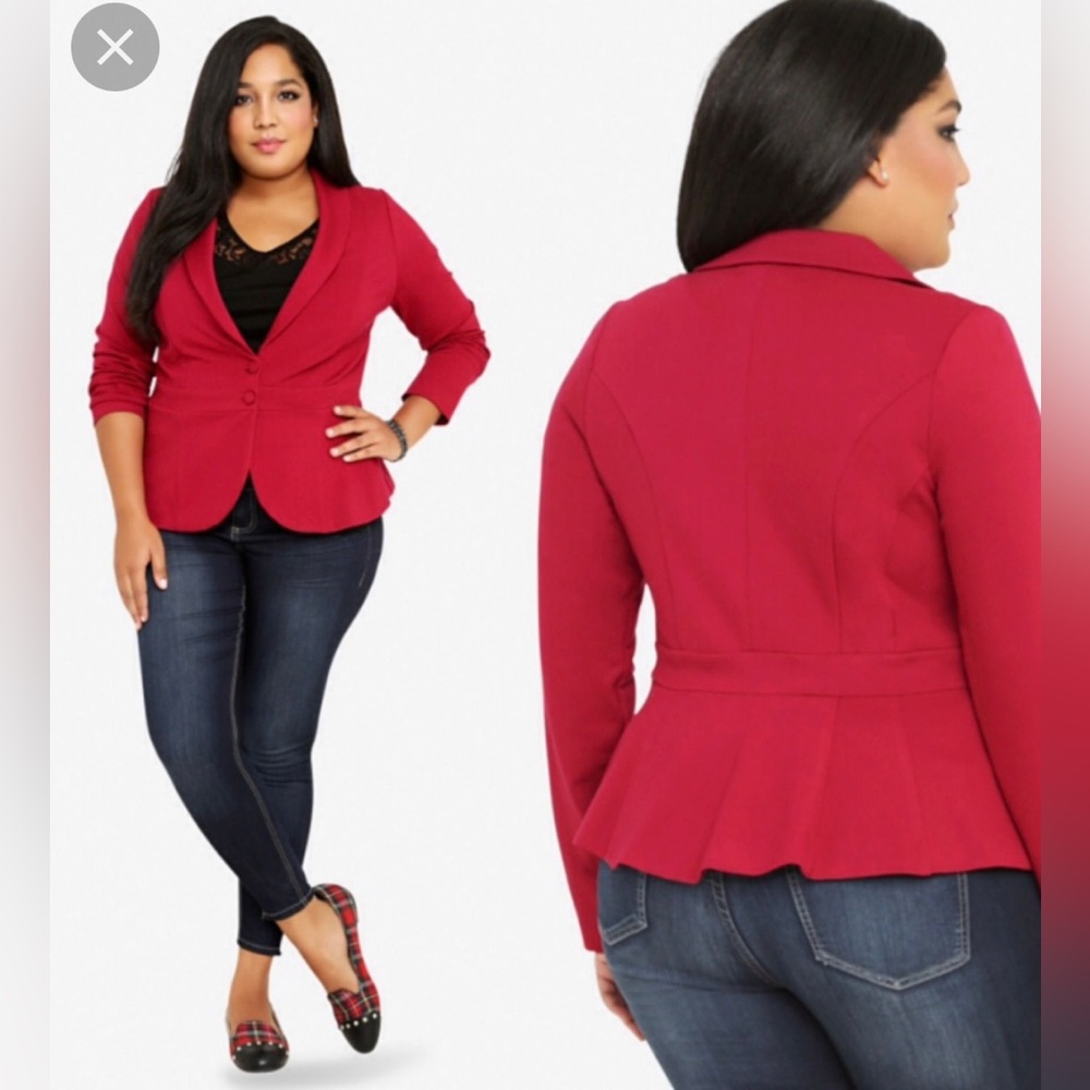 Torrid red fitted blazer